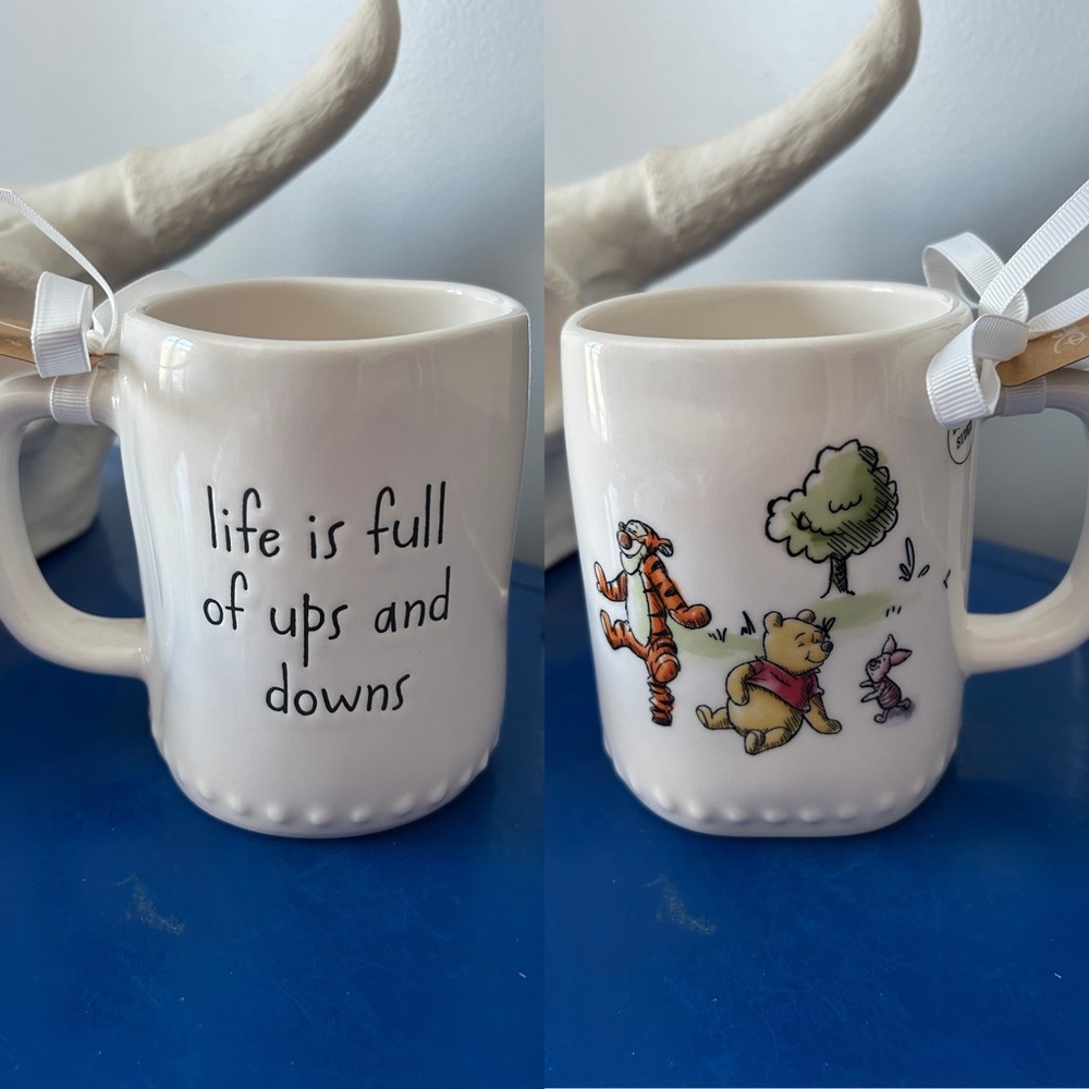 Rae Dunn Disney Winnie the Pooh Tigger Piglet Life is Full of Ups and Downs Mug